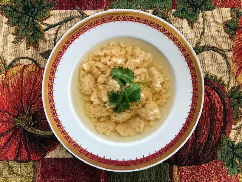 Broth with Egg Drop Dumplings